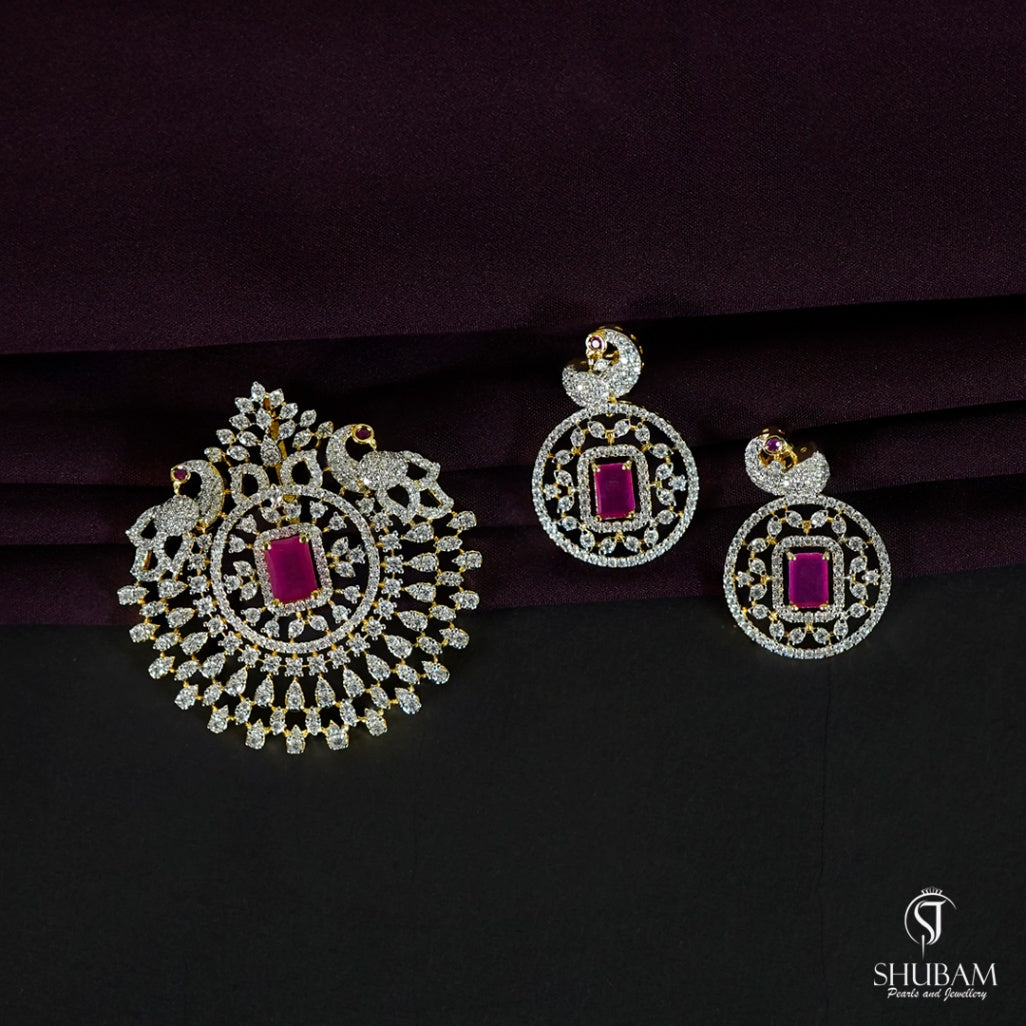 PENDANT SET CHAINS pendant 194 DIAMOND RUBY