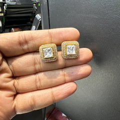 Earring Eartops 251 MOZONITE GOLDEN