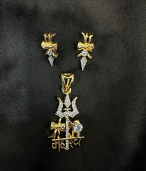 PENDANT SET CHAINS Locket 026 DIAMOND DUAL PLATING DIAMOND LOOK