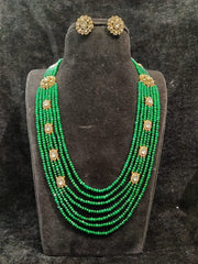 BEADS MALA AND CHAINS Beads mala 044 EMERALD 22-24