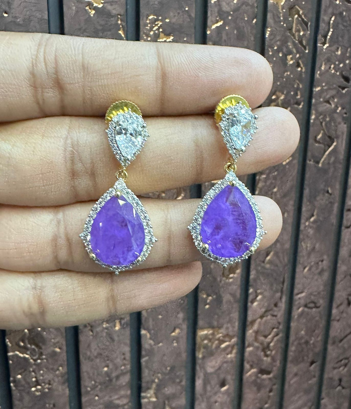 Earring Earrings 101 DIAMOND EMETHYST PURPLE