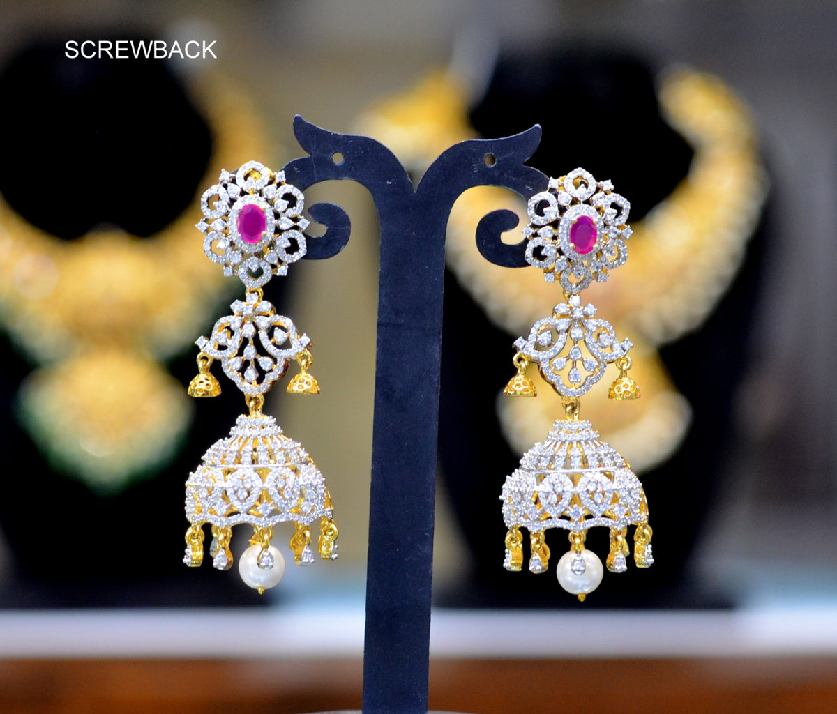 Earring EA206 DIAMOND  RUBY