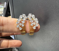 Earring J Tops 001 DIAMOND DUAL PLATING DIAMOND LOOK