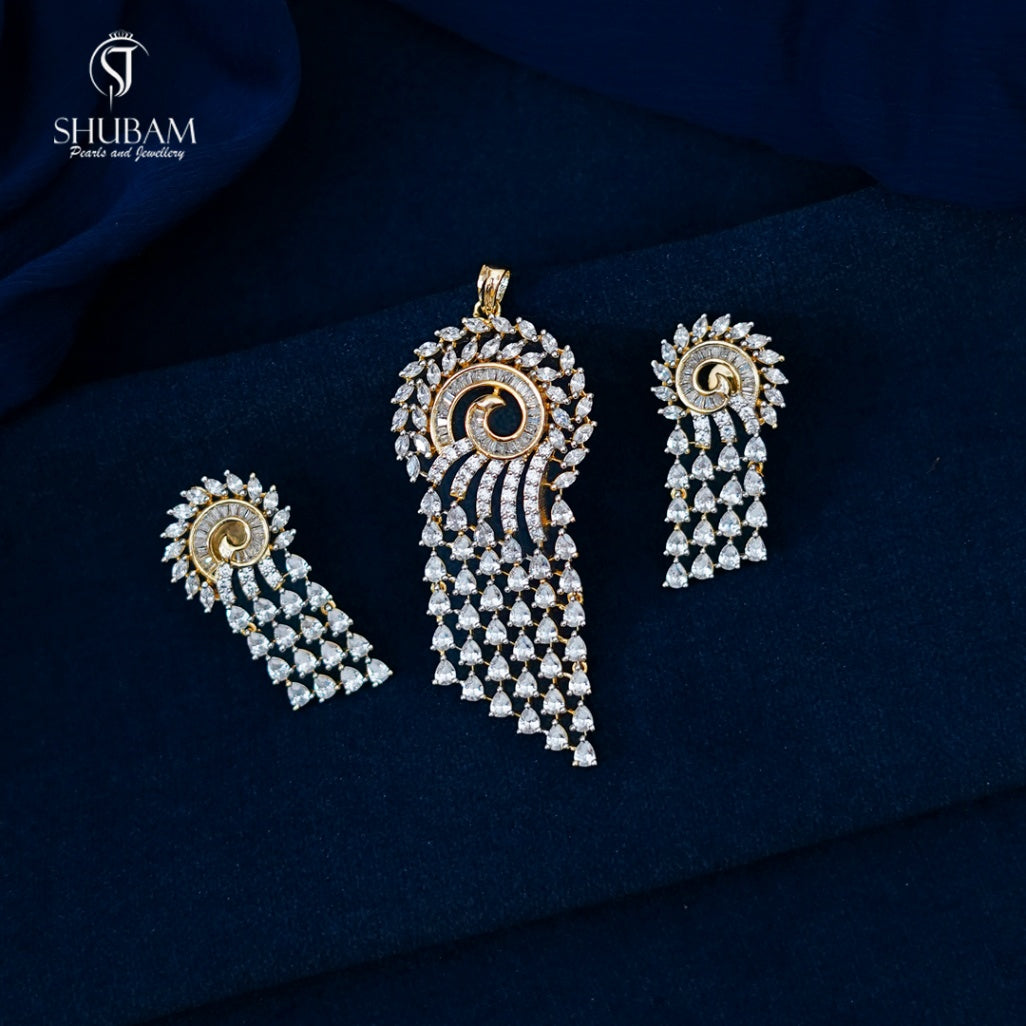 PENDANT SET CHAINS pendant set 007 DIAMOND WHITE