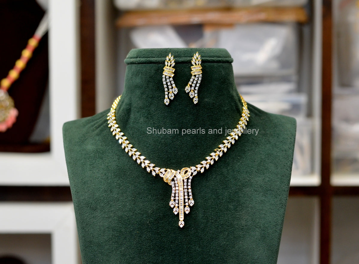 NECKLACE Necklace 202 DIAMOND DUAL PLATING DIAMOND LOOK