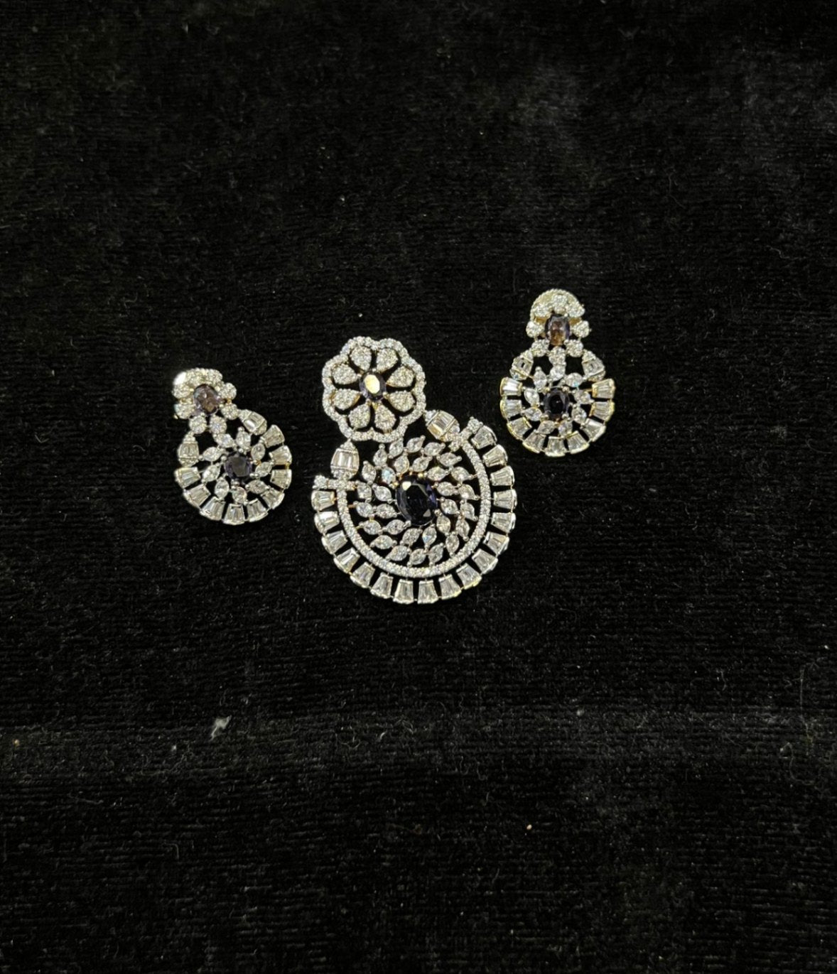 PENDANT SET CHAINS Pendant set 157 DIAMOND EMETHYST PURPLE