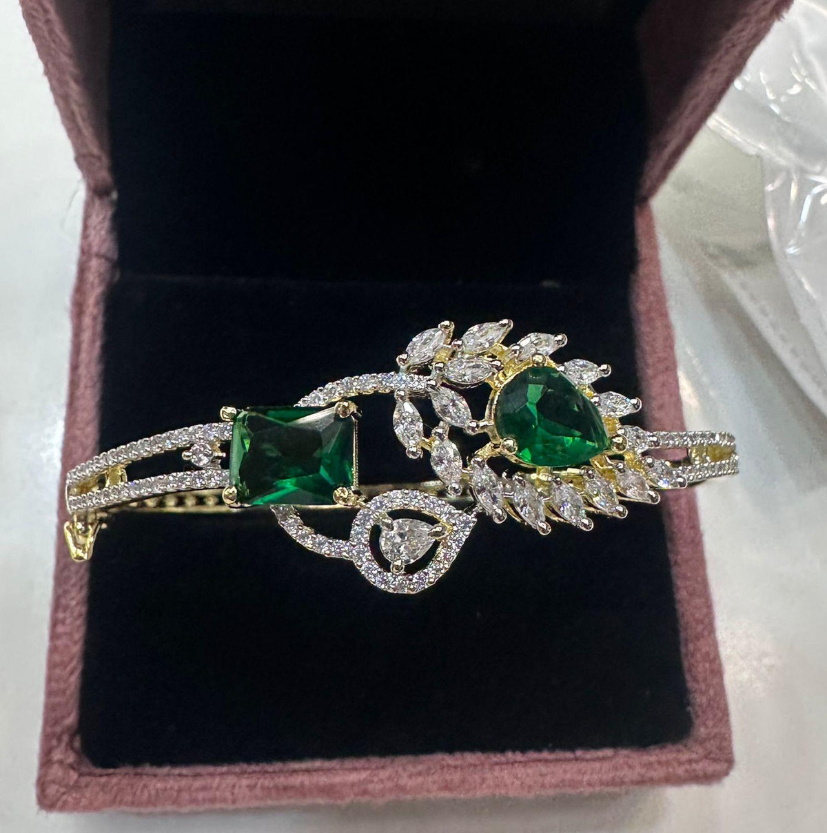 BRACELET/BANGLE bracelet 018 EMERALD Openable