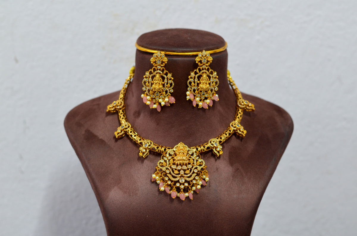 NECKLACE Necklace 746 NAKSHI AD STONE MINT PINK