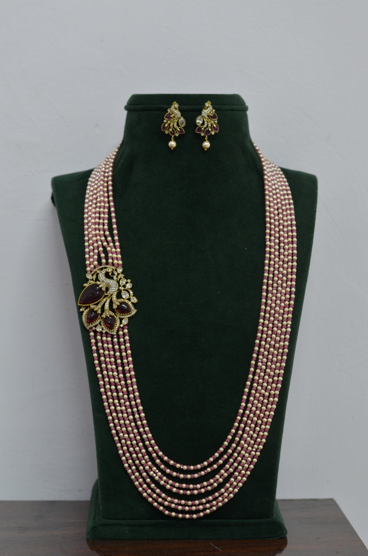 BEADS MALA AND CHAINS Beads mala 004 RUBY 22-24
