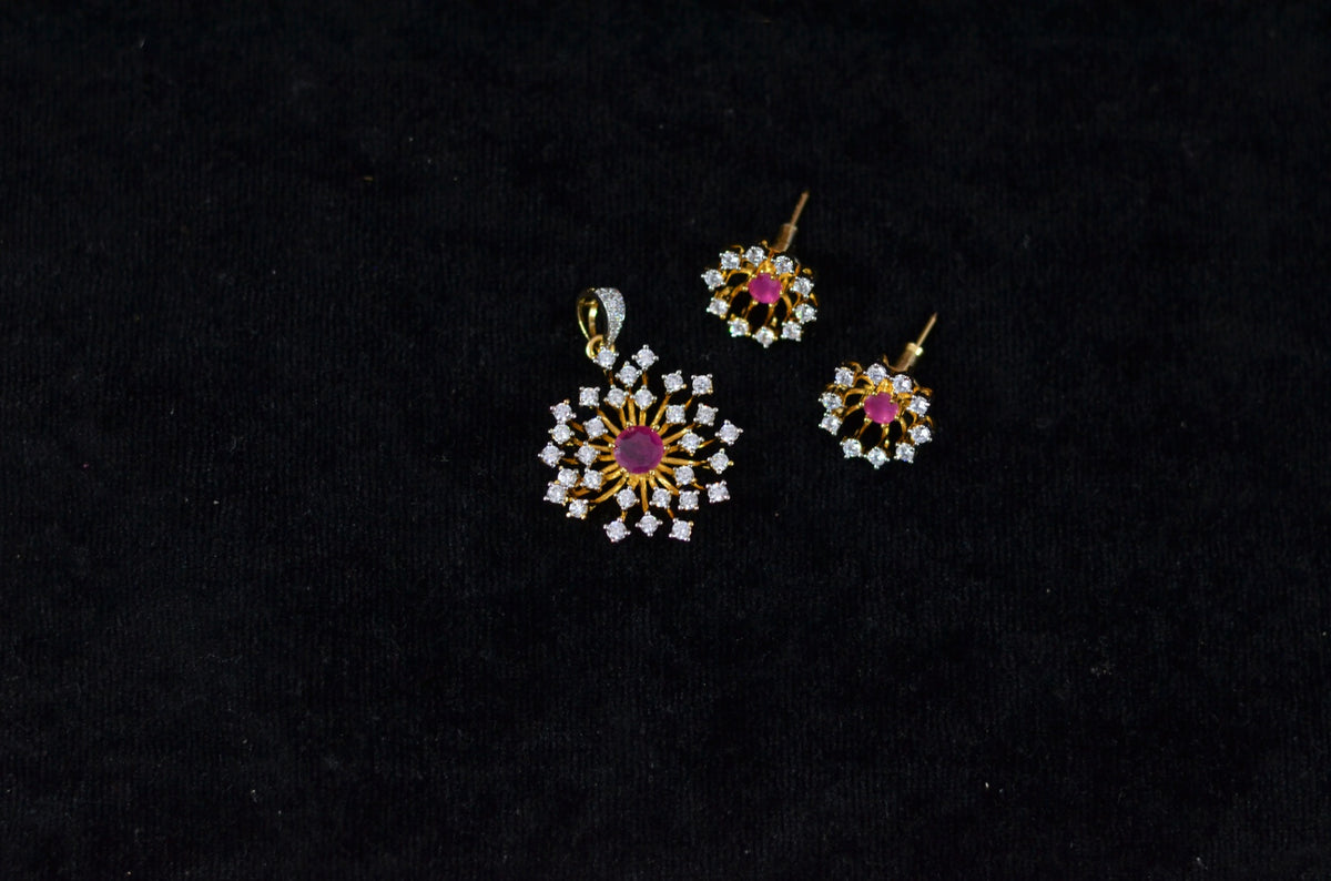 PENDANT SET / LOCKETS PS031 DIAMOND RUBY