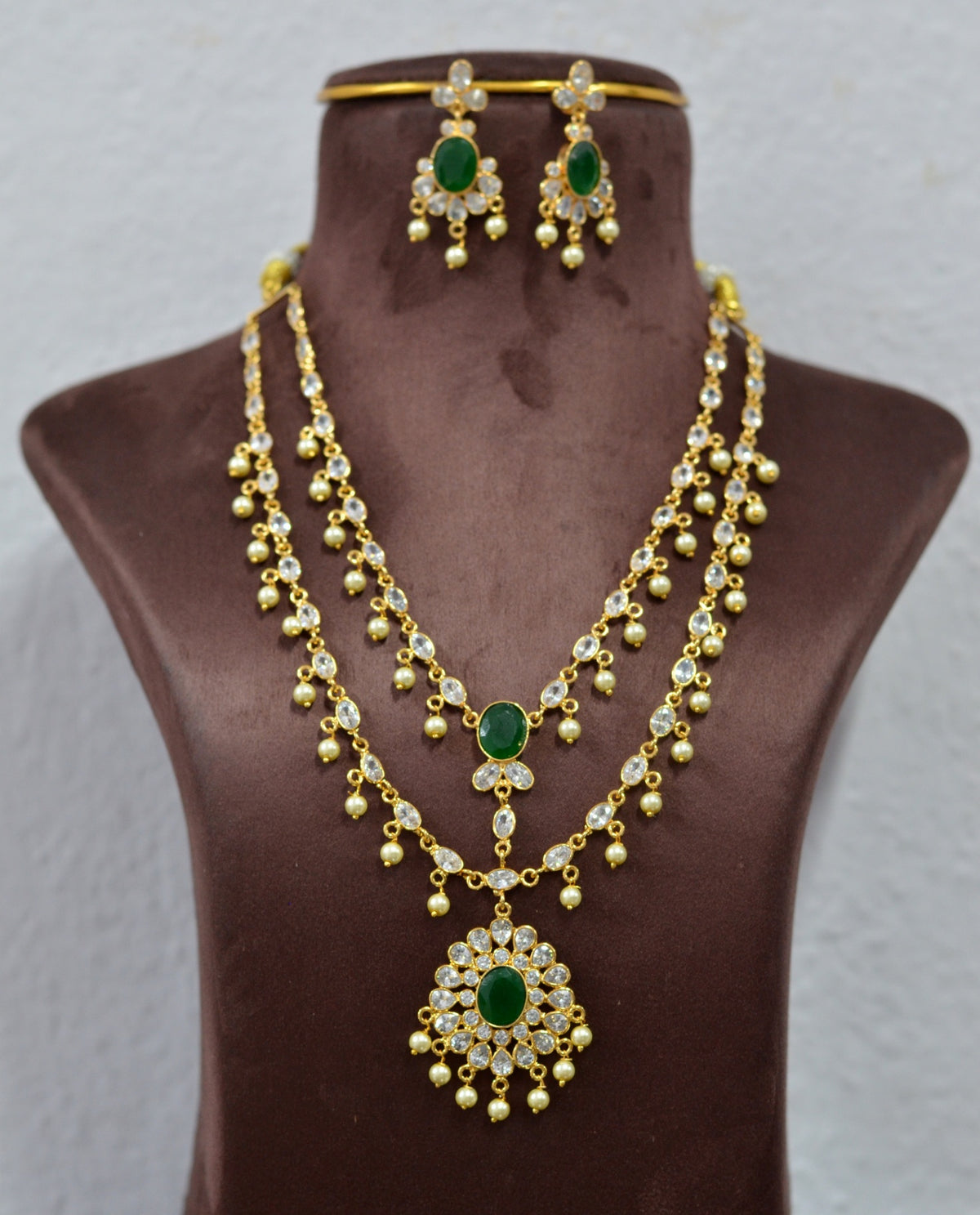 NECKLACE necklace 915 GOLDEN STONE EMERALD