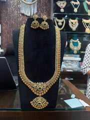 NECKLACE long CZ kasul mala 002 - CZ002 GOLDEN STONE EMERALD