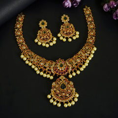 NECKLACE NK031 MATTE NAKSHI MULTI COLOR