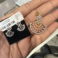 PENDANT SET CHAINS GJ PENDANT 124 DIAMOND  WHITE