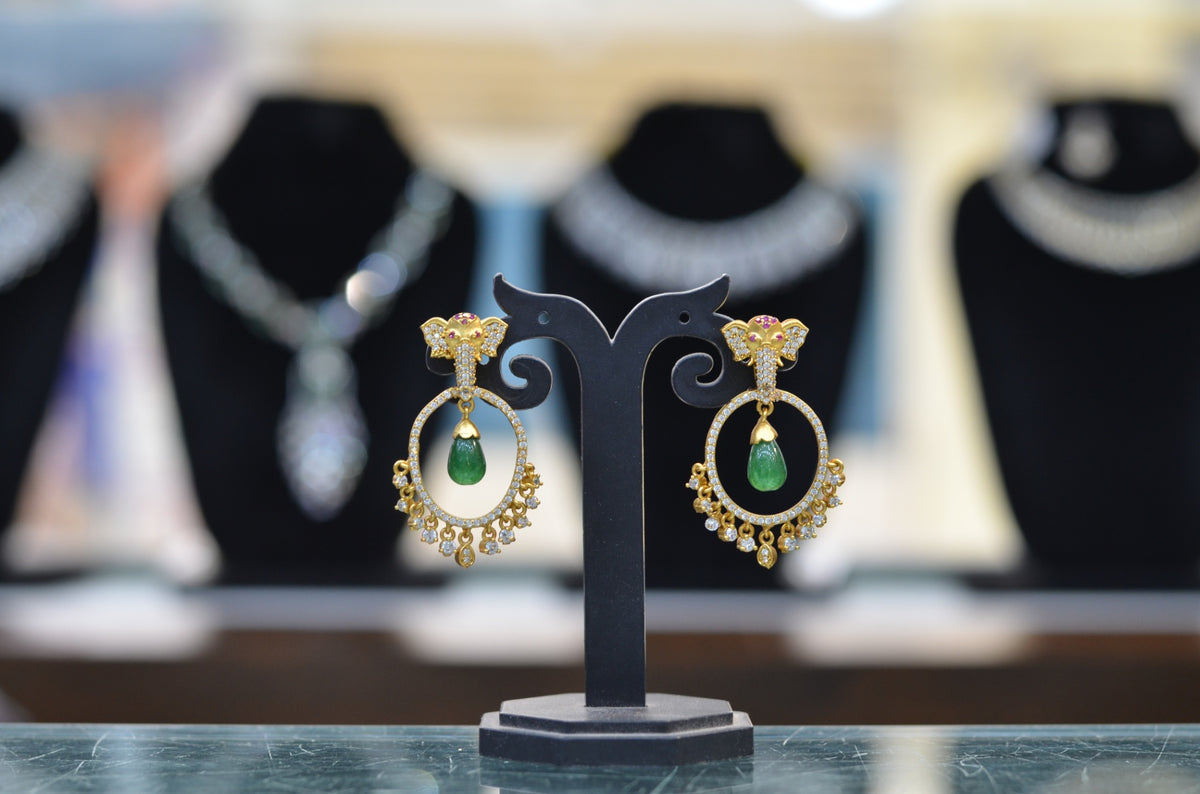 Earring Eartops 234 MOZONITE MULTI COLOR