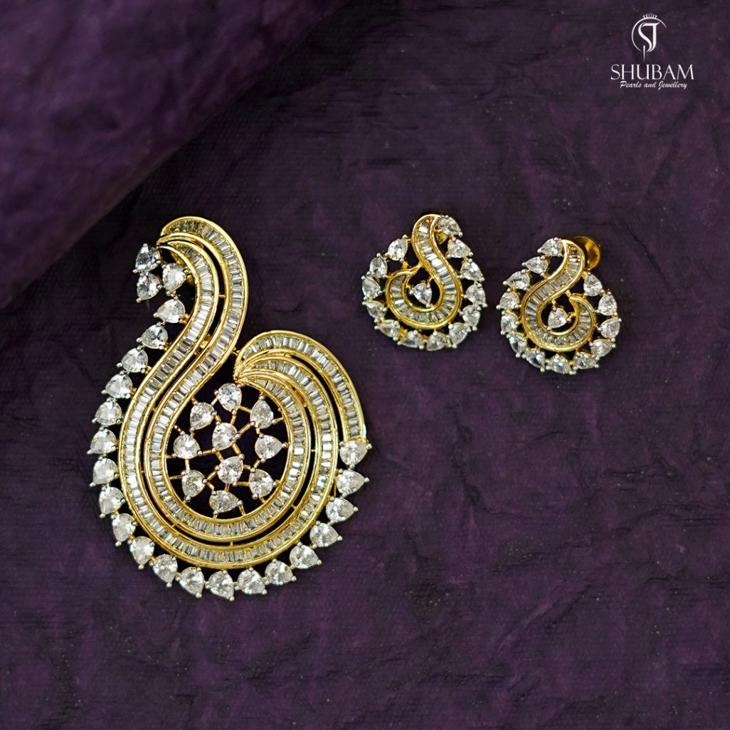 PENDANT SET CHAINS pendant set 010 DIAMOND WHITE