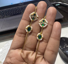 ACCESSORIES EAR Earcuff 009Green  - EAF009 Kundan Long