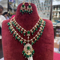 NECKLACE necklace 915 GOLDEN STONE green and cream