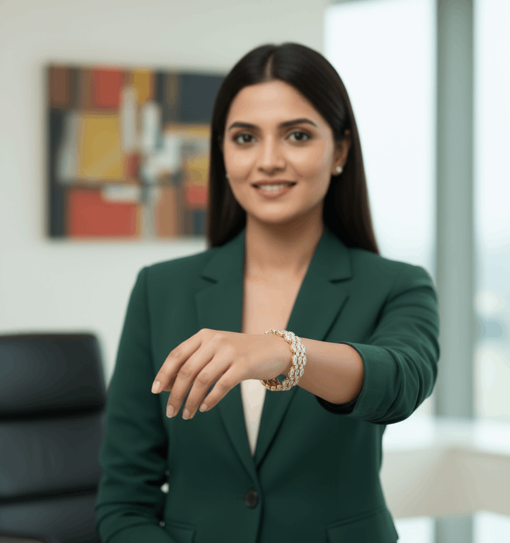 BRACELET/BANGLE Bracelet 033 DUAL PLATING DIAMOND LOOK Openable