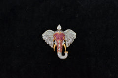 PENDANT SET / LOCKETS DIAMOND MAGNETIC GANESH PE123 - DI123 DIAMOND RUBY