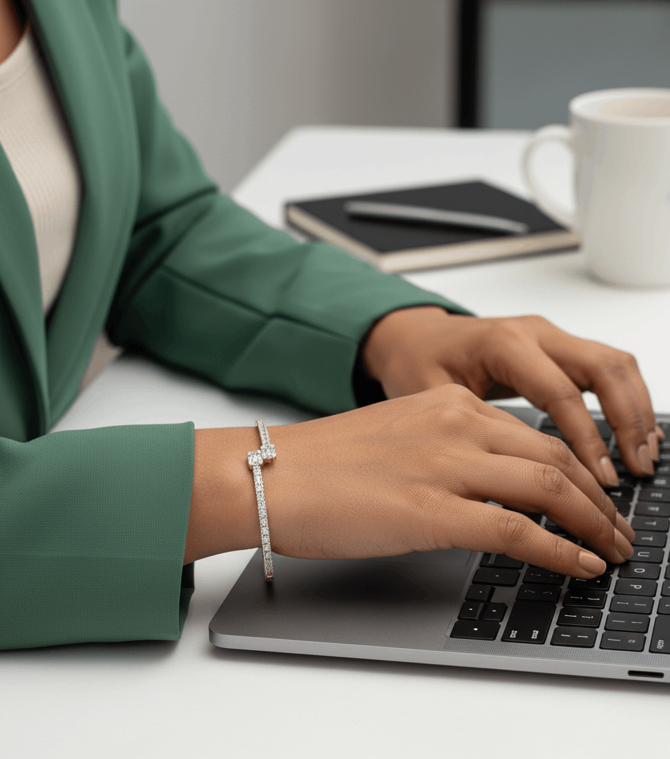 BRACELET/BANGLE Bracelet 032 DUAL PLATING DIAMOND LOOK Openable