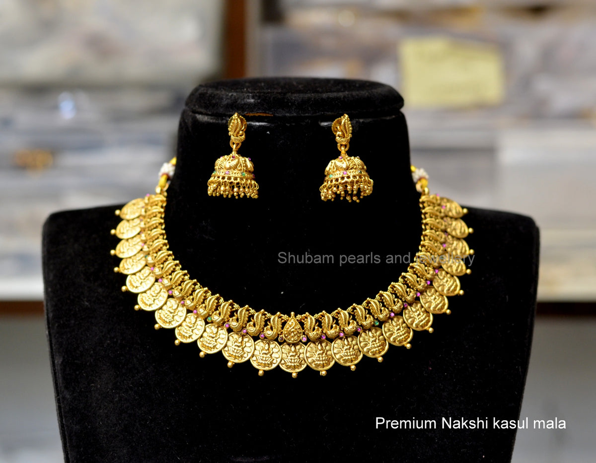 NECKLACE Kasul mala short 002 NAKSHI ANTQIUE GOLDEN
