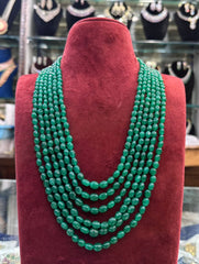 BEADS MALA AND CHAINS Russian beads mala 6lline - RUE4 - RU34 - RU2434 Russian Green 22-24