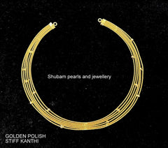 DORI AND CHAINS Golden kanthi hasli GOLDEN STONE medium