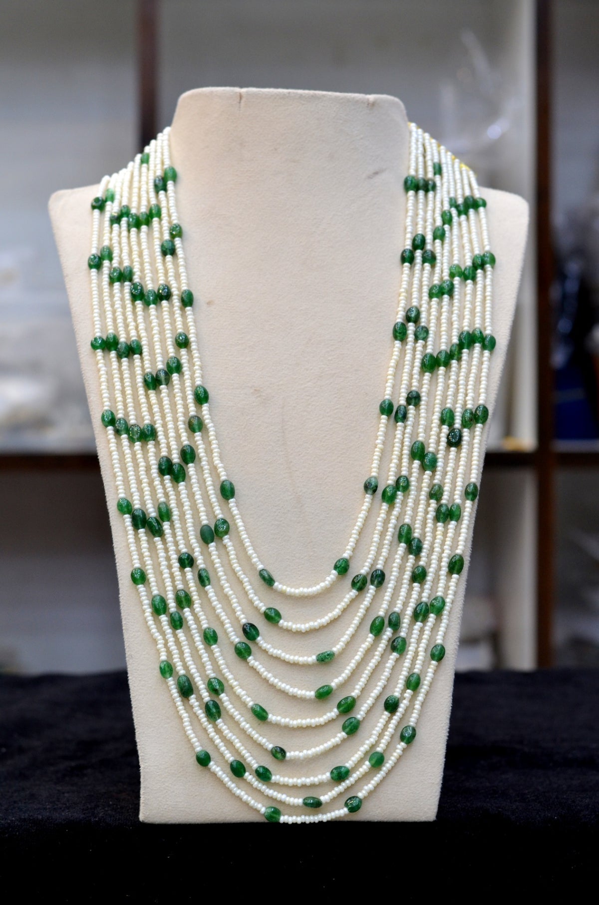 BEADS MALA AND CHAINS BDM001 EMERALD 16-18 Inch