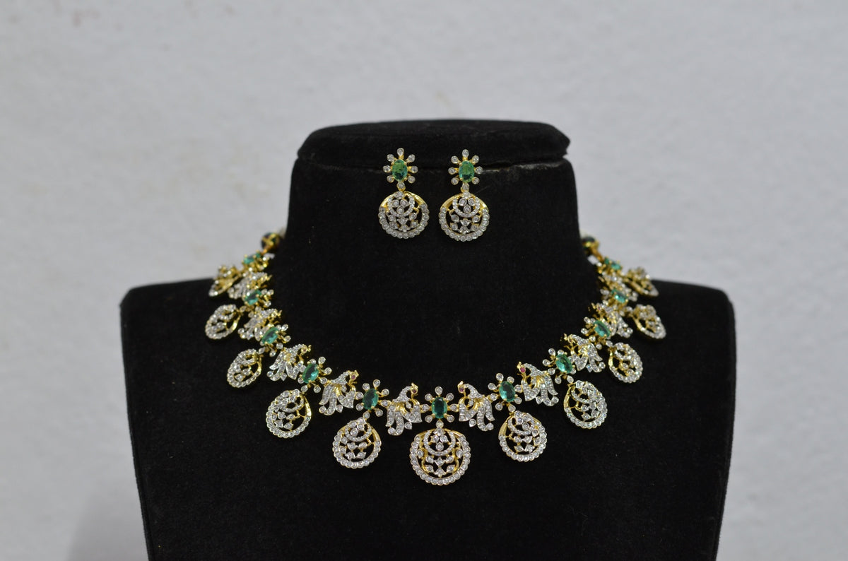 NECKLACE Necklace 961 SHORT- NE961 DIAMOND MINT GREEN