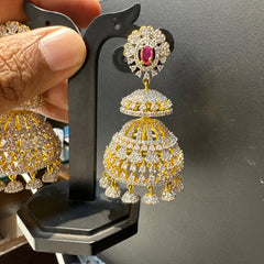 Earring Jhumka 006 DIAMOND RUBY