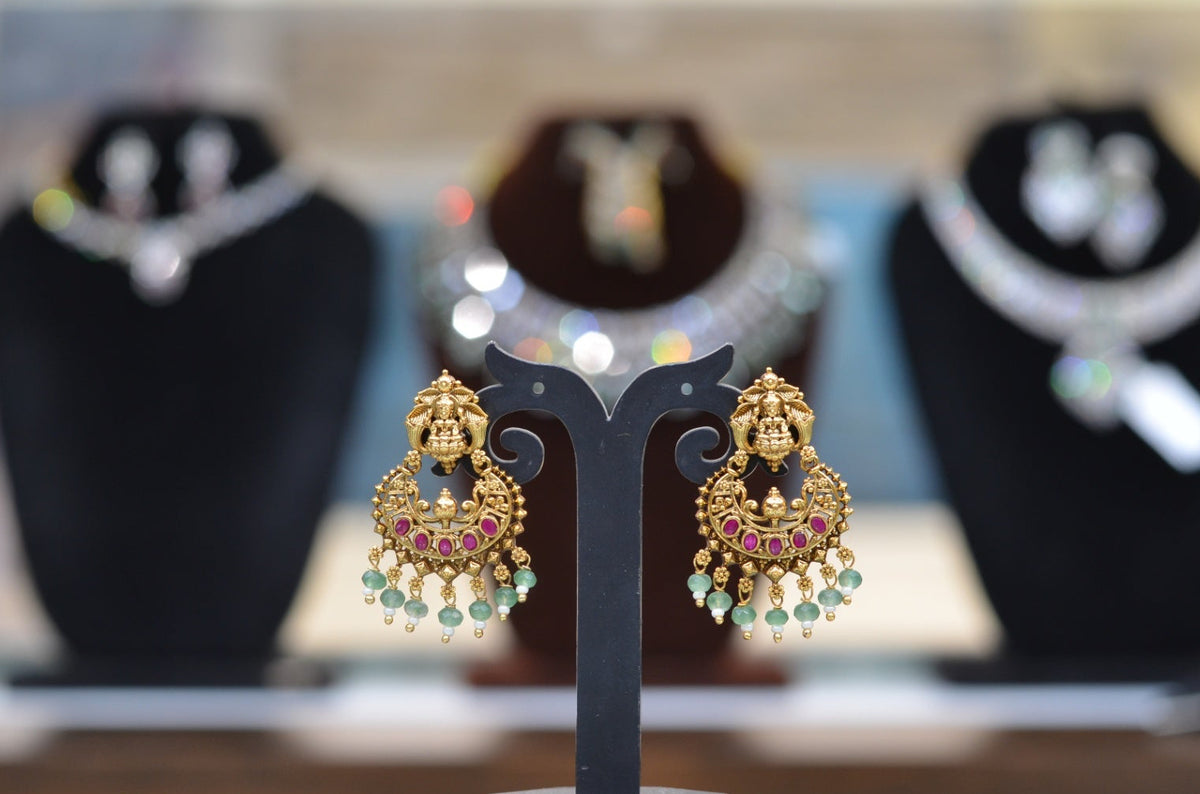 Earring Earrings 134 - EA134 SMALL NAKSHI JADAU MIX MULTI COLOR