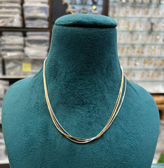CHAINS AND HASLI chains 3 tone 3 line simple ITALIAN 16-18 Inch