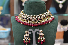 CHOKER choker 079 Mozonite With Victorian Polish RUBY