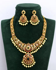 NECKLACE NK031 MATTE NAKSHI MULTI COLOR
