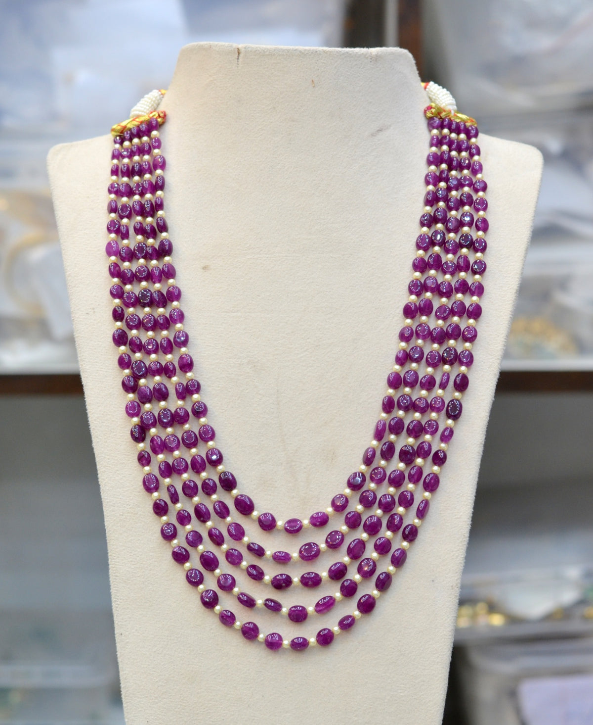 JADAU Purple 4 line beads mala BEADS purple