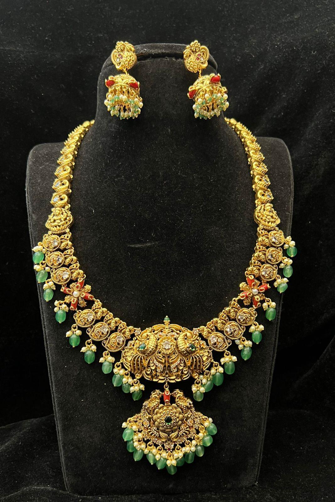 NECKLACE Long necklace 004 - NE004 NAKSHI AD STONE EMERALD