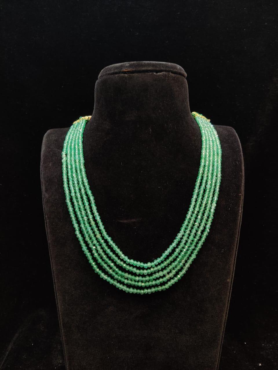 BEADS MALA AND CHAINS BEADS MALA 028 RUBY MINT GREEN 16-18 Inch