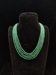 BEADS MALA AND CHAINS BEADS MALA 028 RUBY MINT GREEN 16-18 Inch