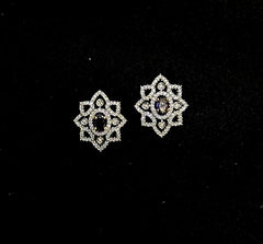Earring Eartops 235 DIAMOND EMETHYST PURPLE
