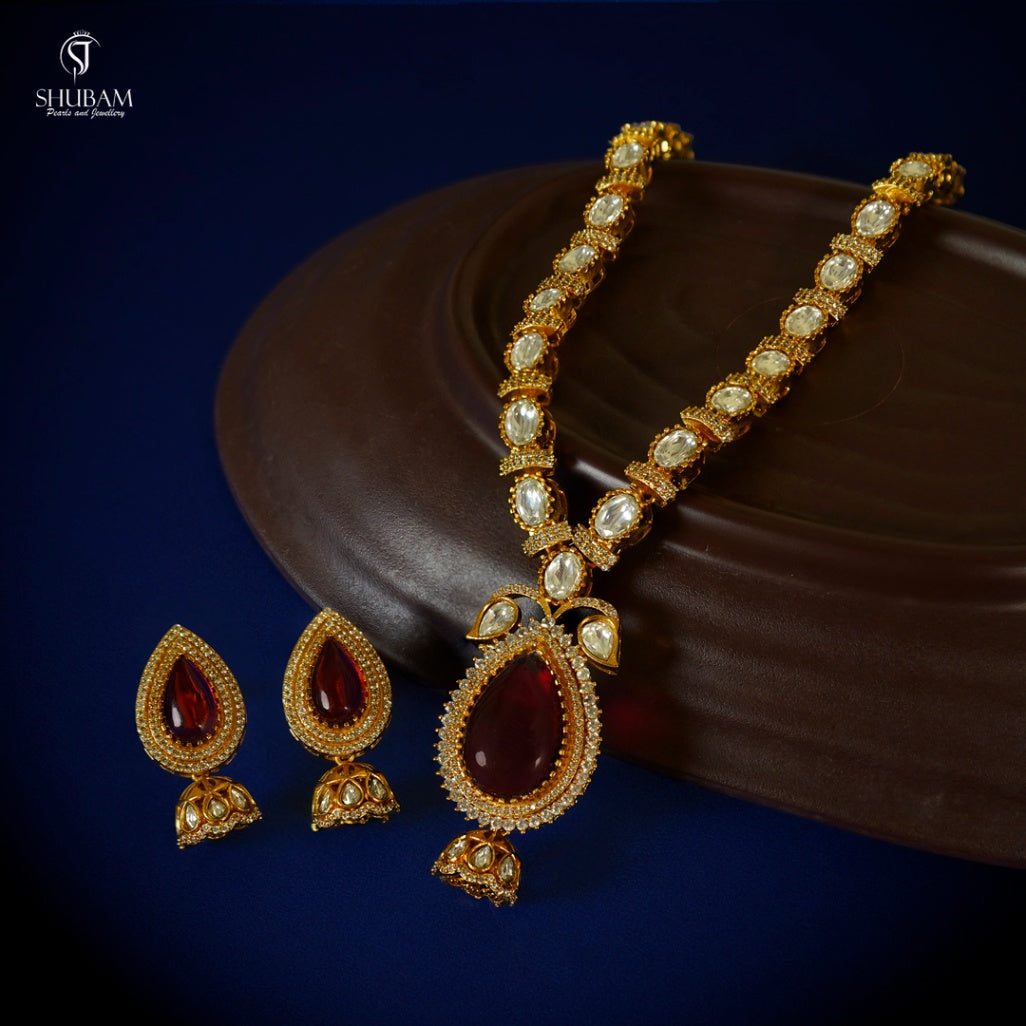 NECKLACE necklace 080 MOZONITE RUBY