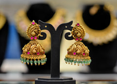 Earring Jhumka 093 NAKSHI KEMPU MULTI COLOR
