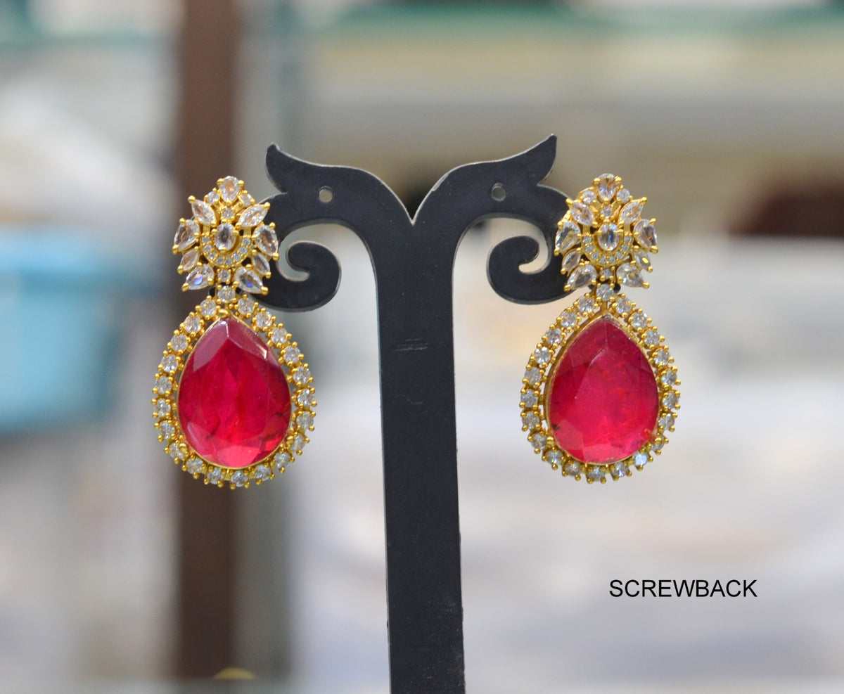 Earring Earrings 265 GOLDEN STONE RUBY
