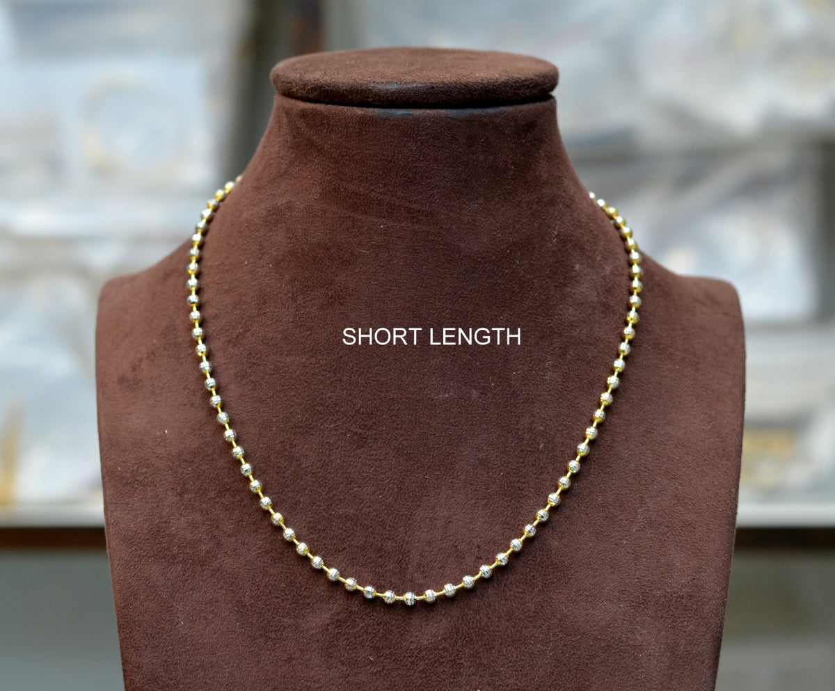 DORI AND CHAINS 3mm soft  dual tone - MM318 DIAMOND 16-18 Inch