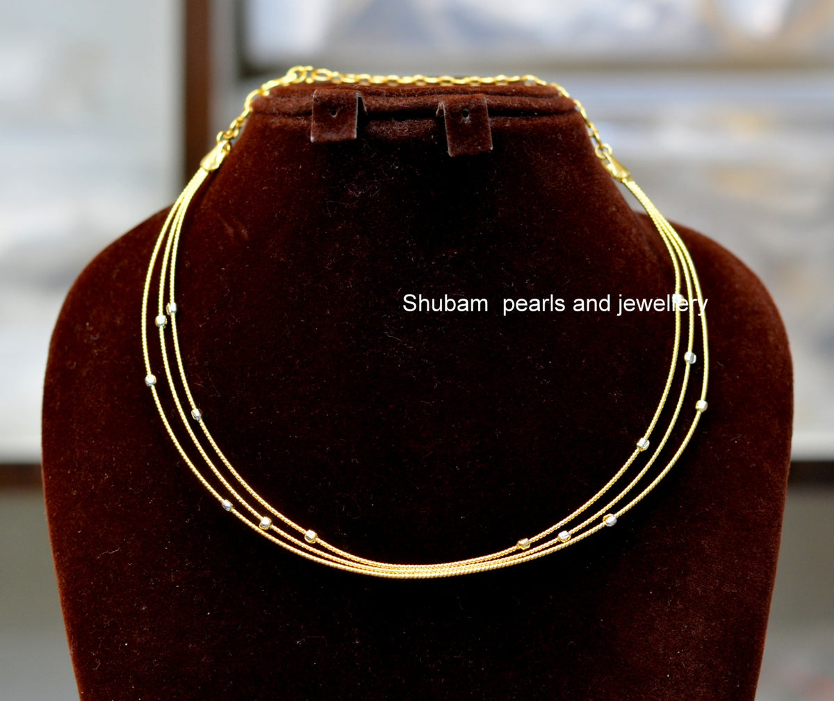 DORI AND CHAINS hasli diamond look DIAMOND 3 lines small