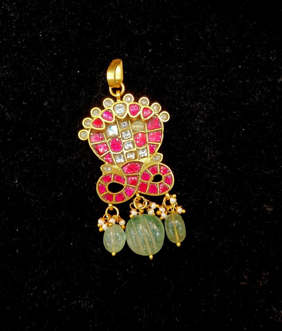 JADAU pendant 125 JADAU Ruby And White