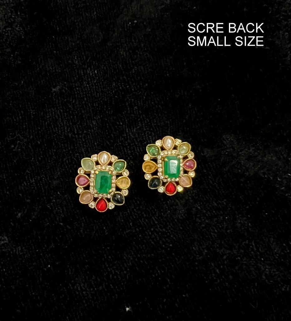 STUDS EARTOPS EARTOPS 008 NAV- EA008 Navratna SCREW STYLE BACK