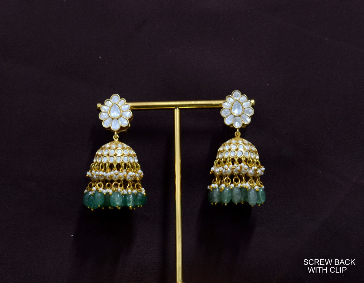 JADAU Earrings 197 MOZONITE WHITE