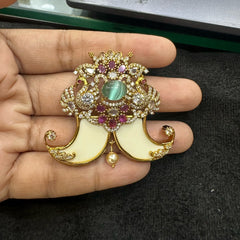 PENDANT SET / LOCKETS Tiger nail locket 119 NAKSHI AD STONE MULTI COLOR