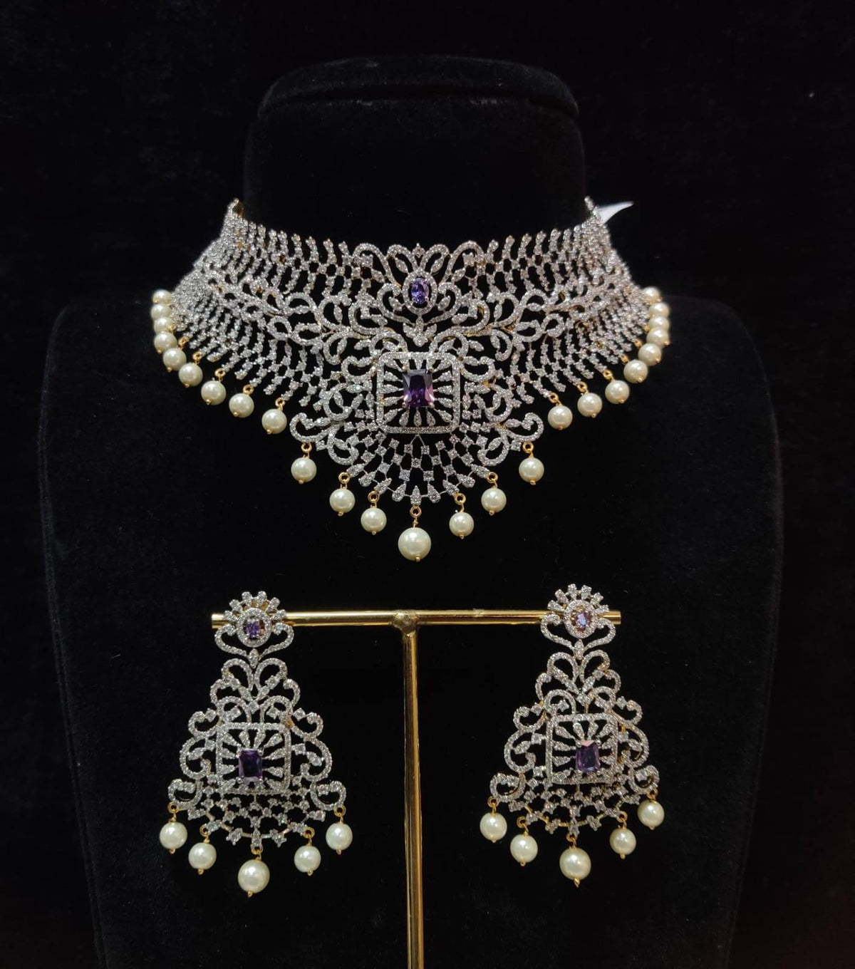 CHOKER Ch033 DIAMOND  EMETHYST PURPLE